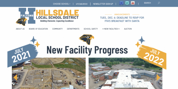 Hillsdale website screenshot
